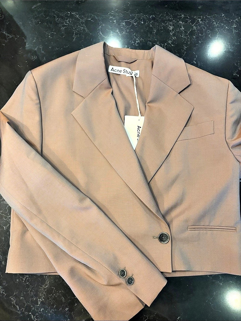 Acne Studios Women's Cropped Blazer in Purple Grey